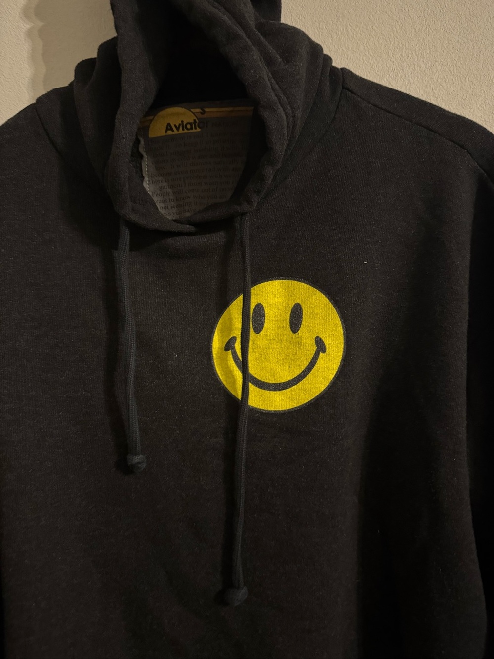 Aviator Nation Black Smiley Face Cropped Hoodie & Sweatpants Set - Picture 3 of 7